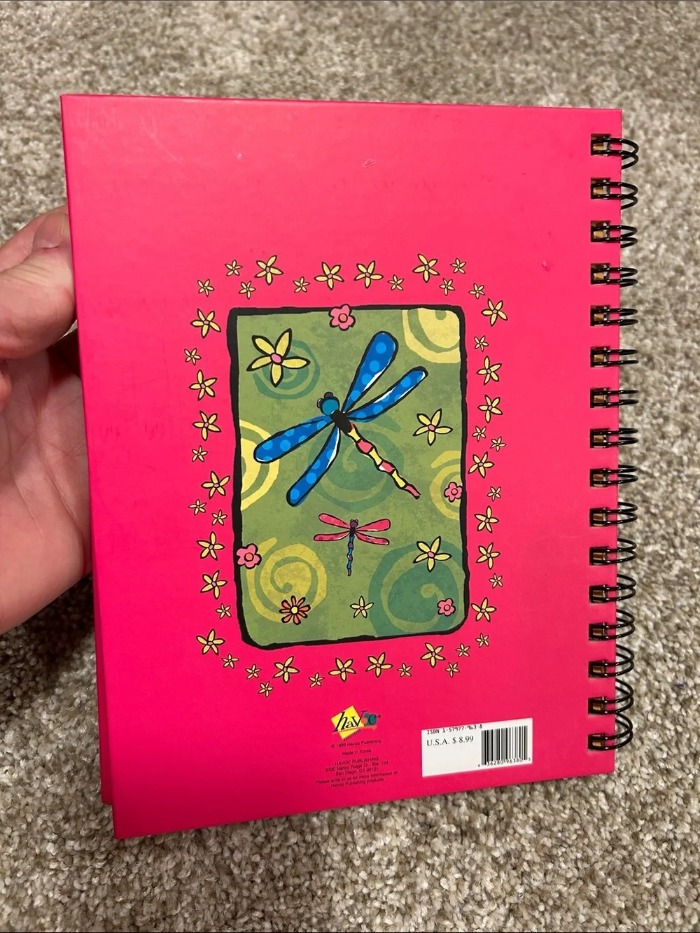 Vintage Children’s Dragonfly journal, sturdy spiral bound pages